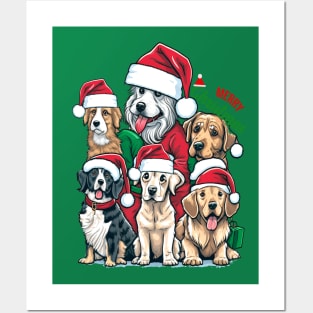 Merry Christmas Puppy Squad Dogs Posters and Art